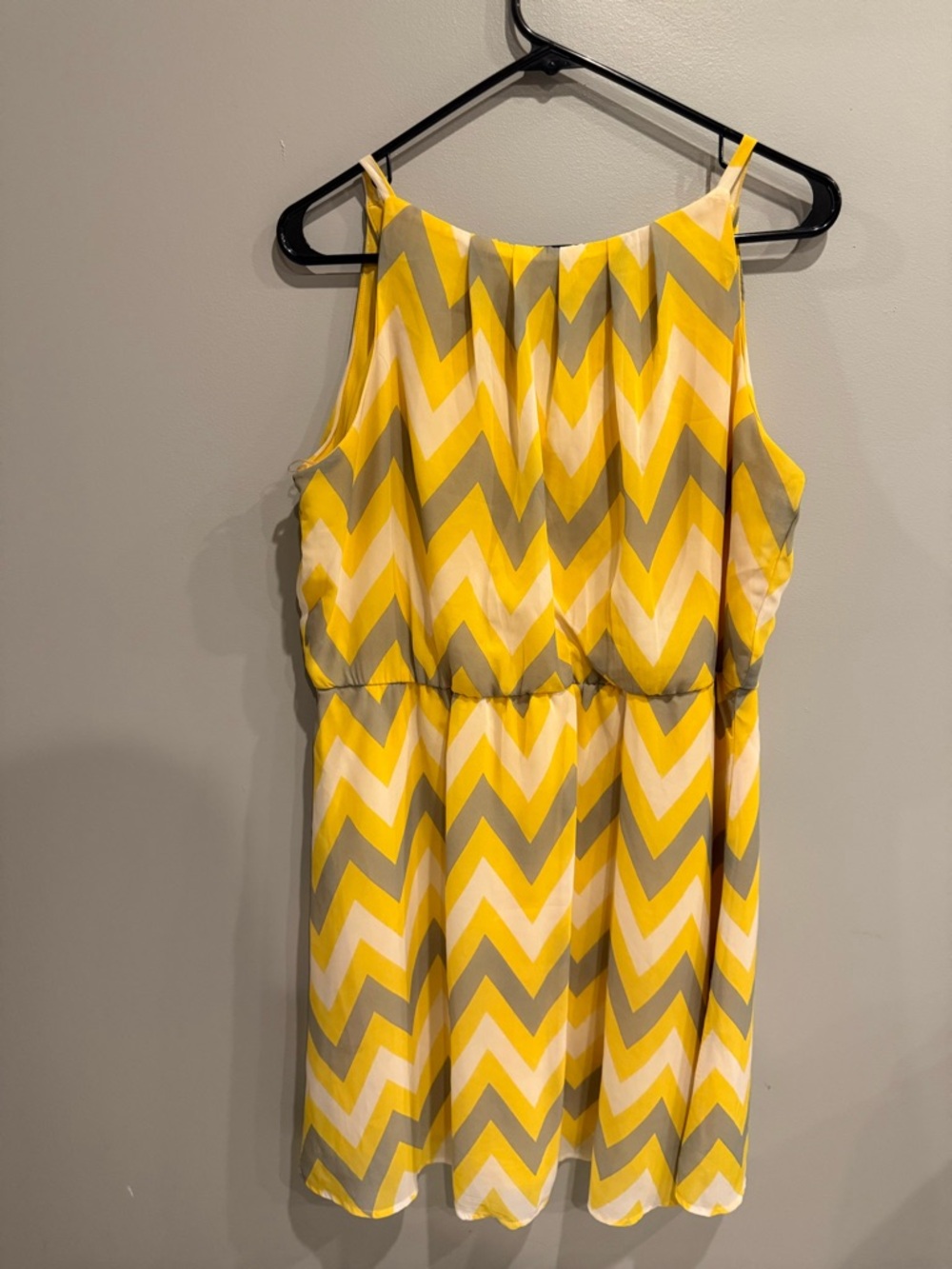 Tacera Yellow Chevron Sleeveless Girls' Dress